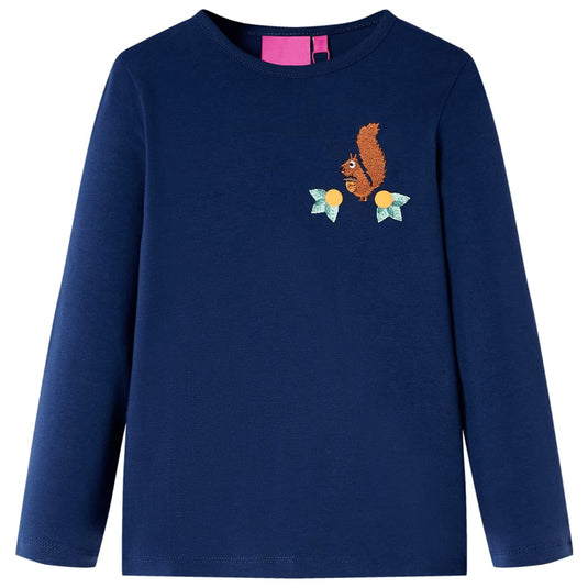 Vidaxl kindershirt met lange mouwen 104 marineblauw