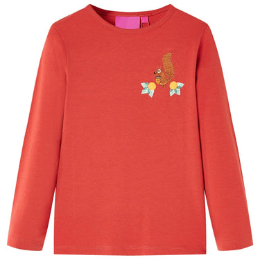 Vidaxl kindershirt met lange mouwen 92 roodbruin
