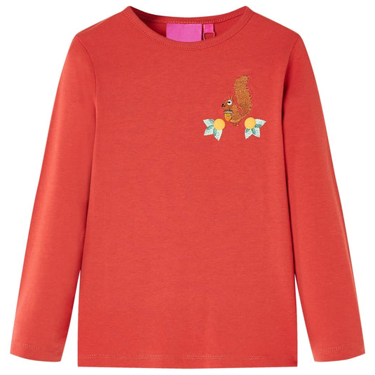 Vidaxl kindershirt met lange mouwen 140 roodbruin