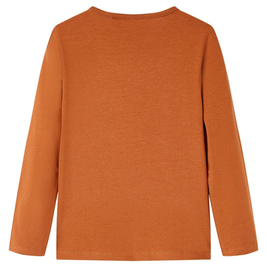 Vidaxl kindershirt met lange mouwen 92 cognackleurig