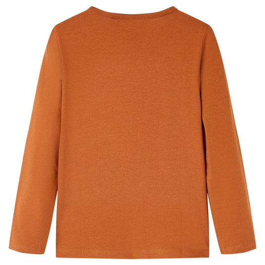 Vidaxl kindershirt met lange mouwen 140 cognackleurig
