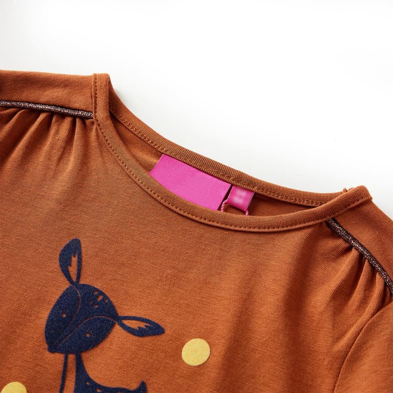 Load image into Gallery viewer, Vidaxl kindershirt met lange mouwen 140 cognackleurig
