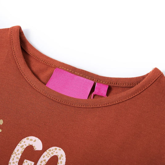 Vidaxl kindershirt met lange mouwen 116 cognackleurig