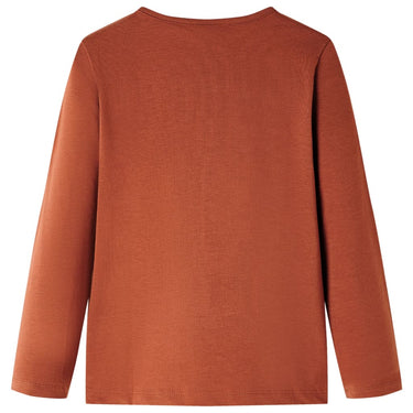 Vidaxl kindershirt met lange mouwen 128 cognackleurig
