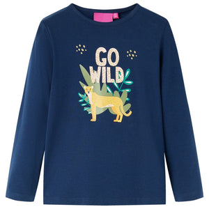 Vidaxl kindershirt met lange mouwen 140 marineblauw