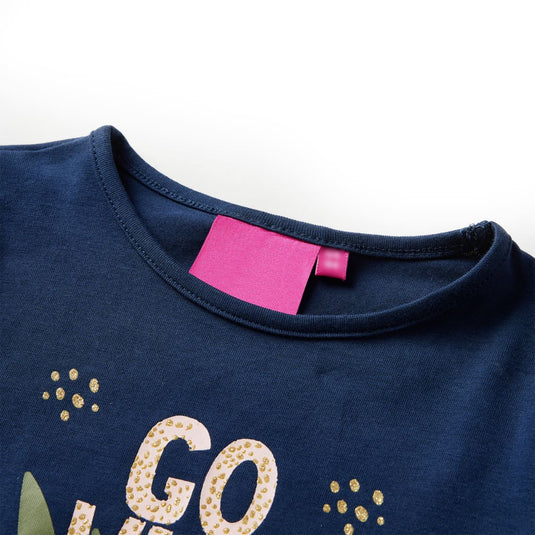 Vidaxl kindershirt met lange mouwen 140 marineblauw