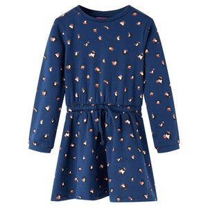 Vidaxl kinderjurk met lange mouwen 104 marineblauw