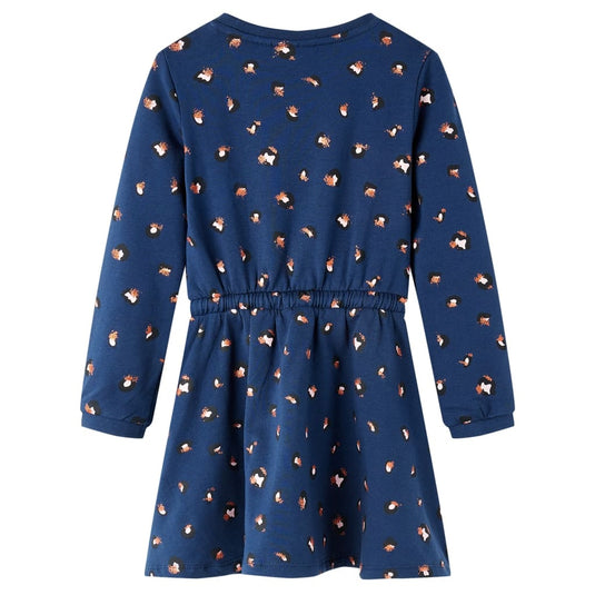 Vidaxl kinderjurk met lange mouwen 104 marineblauw