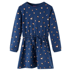 Vidaxl kinderjurk met lange mouwen 116 marineblauw