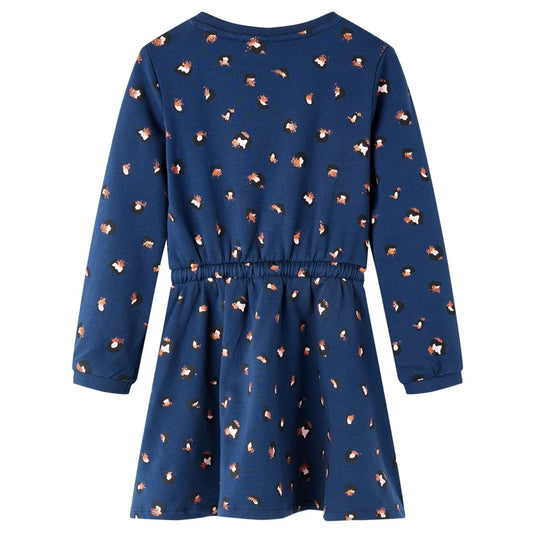 Vidaxl kinderjurk met lange mouwen 116 marineblauw