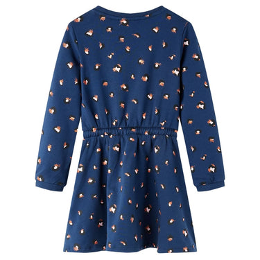 Vidaxl kinderjurk met lange mouwen 116 marineblauw