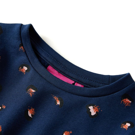 Vidaxl kinderjurk met lange mouwen 116 marineblauw