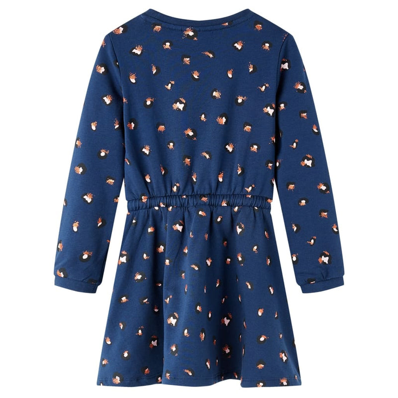 Load image into Gallery viewer, Vidaxl kinderjurk met lange mouwen 128 marineblauw
