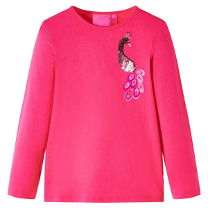 Vidaxl kindershirt met lange mouwen 128 felroze