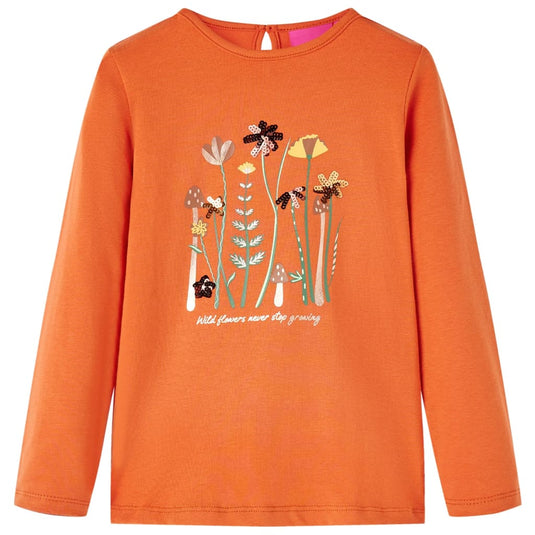 Vidaxl kindershirt met lange mouwen 104 oranjebruin
