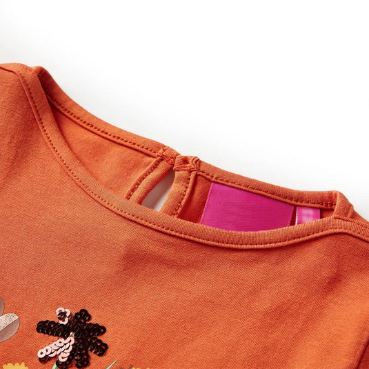 Vidaxl kindershirt met lange mouwen 116 oranjebruin