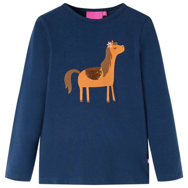 Vidaxl kindershirt met lange mouwen 104 marineblauw