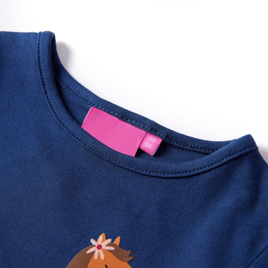 Vidaxl kindershirt met lange mouwen 104 marineblauw
