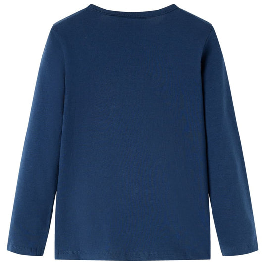 Vidaxl kindershirt met lange mouwen 128 marineblauw