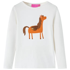 Vidaxl kindershirt met lange mouwen 128 ecrukleurig
