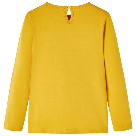 Vidaxl kindershirt met lange mouwen 128 donker okerkleurig
