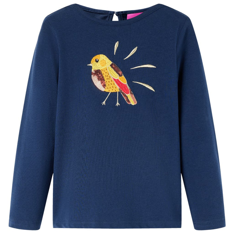 Load image into Gallery viewer, Vidaxl kindershirt met lange mouwen 140 marineblauw
