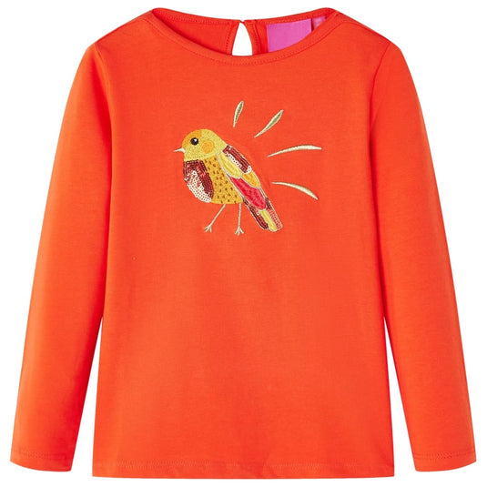 Vidaxl kindershirt met lange mouwen 92 donkeroranje