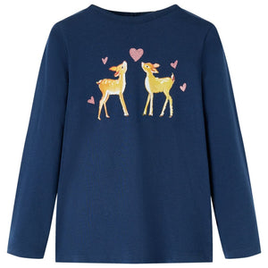 Vidaxl kindershirt met lange mouwen 92 marineblauw
