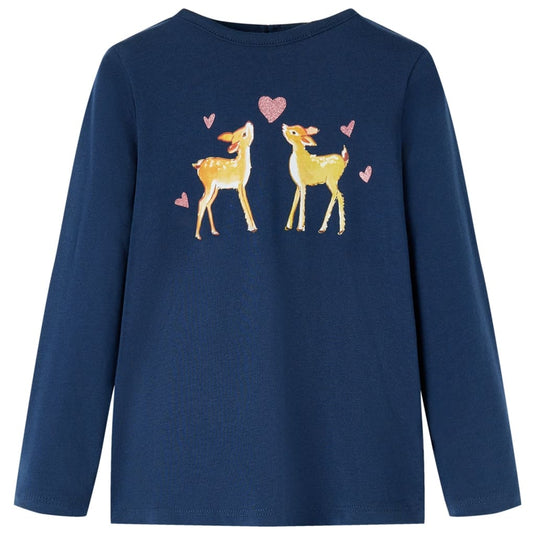 Vidaxl kindershirt met lange mouwen 92 marineblauw