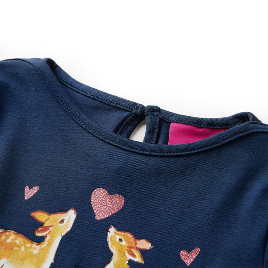 Vidaxl kindershirt met lange mouwen 92 marineblauw