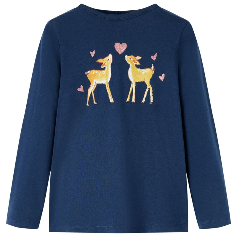 Afbeelding laden in galerijviewer, Vidaxl kindershirt met lange mouwen 128 marineblauw
