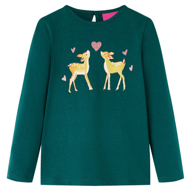 Vidaxl kindershirt met lange mouwen 116 donkergroen