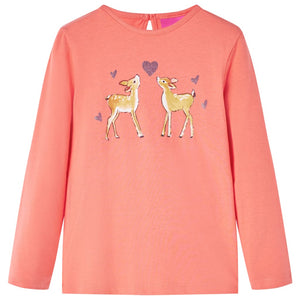 Vidaxl kindershirt met lange mouwen 116 koraalkleurig