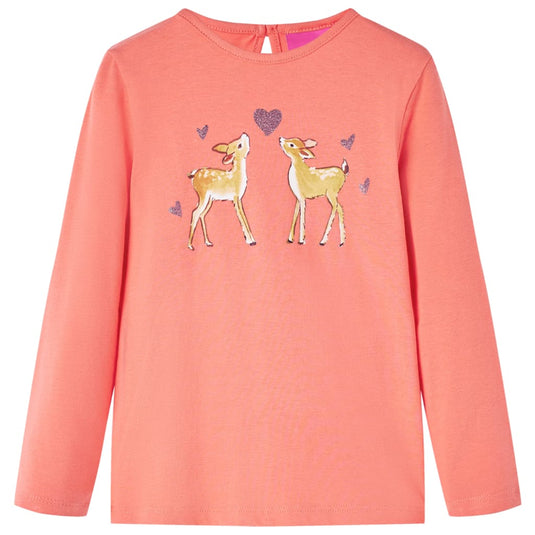 Vidaxl kindershirt met lange mouwen 116 koraalkleurig