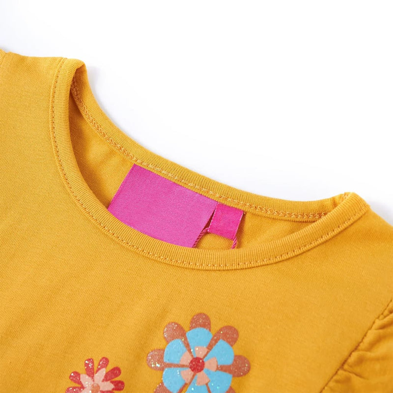 Load image into Gallery viewer, Vidaxl kindershirt met lange mouwen 140 donker donkerokerkleurig
