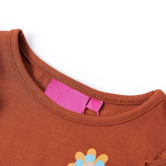 Vidaxl kindershirt met lange mouwen 104 cognackleurig