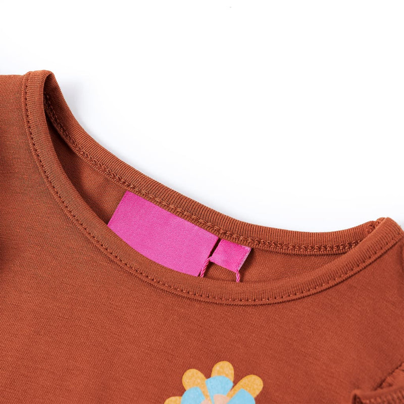 ギャラリービューアに画像をロードする, Vidaxl kindershirt met lange mouwen 140 cognackleurig
