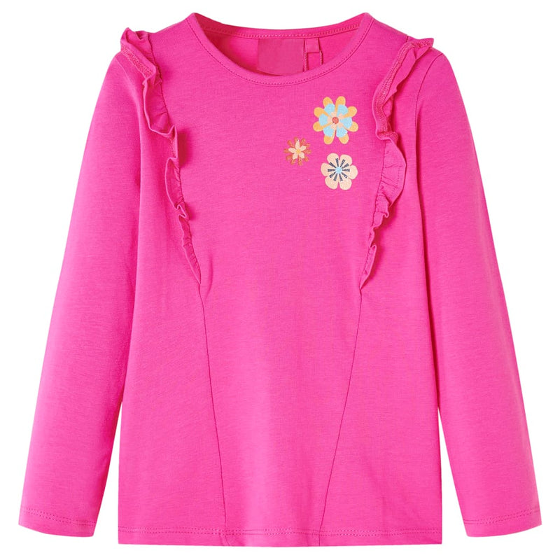 Load image into Gallery viewer, VidaXL Kindershirt met lange mouwen 92 donkerroze
