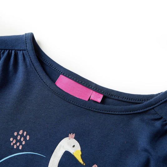 Vidaxl kindershirt met lange mouwen 128 marineblauw