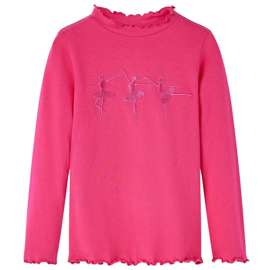 Vidaxl kindershirt met lange mouwen 140 felroze