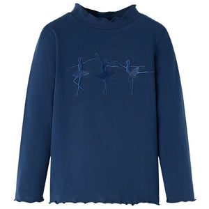 Vidaxl kindershirt lange mouwen 104 marineblauw