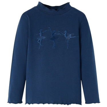 Vidaxl kindershirt lange mouwen 104 marineblauw