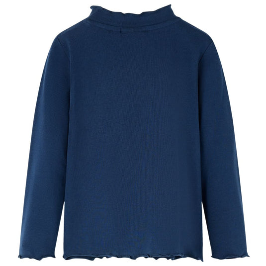 VidaXL Kindershirt lange mouwen 128 marineblauw