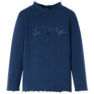 Vidaxl kindershirt lange mouwen 140 marineblauw