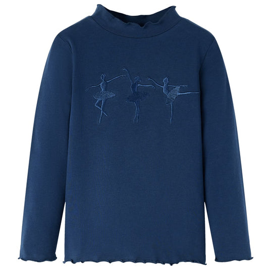 Vidaxl kindershirt lange mouwen 140 marineblauw