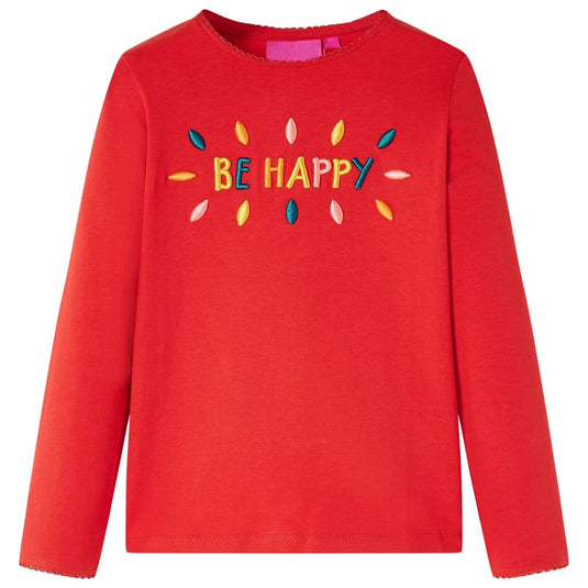 Vidaxl kindershirt met lange mouwen 92 rood