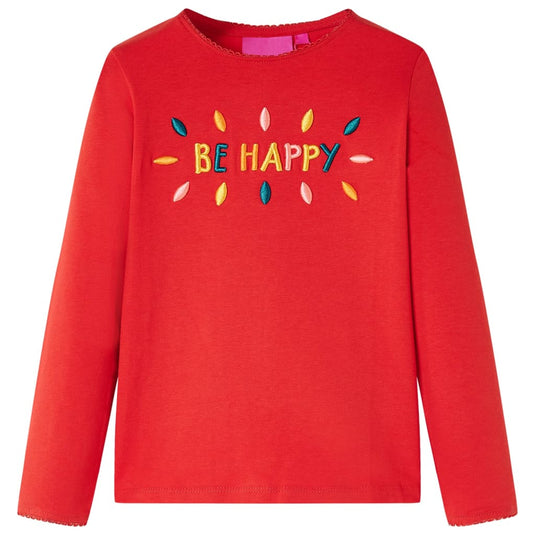Vidaxl kindershirt met lange mouwen 128 rood