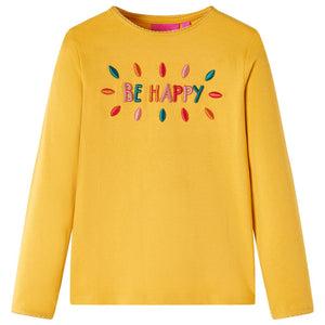 Vidaxl kindershirt met lange mouwen 104 donkerokerkleurig