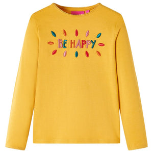 Vidaxl kindershirt met lange mouwen 116 donkerokerkleurig