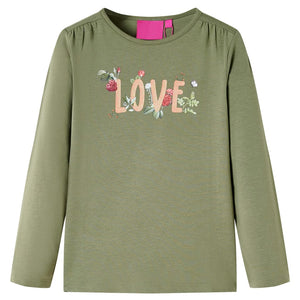 Vidaxl kindershirt met lange mouwen 104 kakikleurig